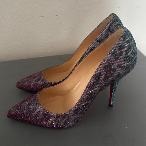 Christian Louboutin Shoes - Exclusive Christian Louboutin Pigalle Follies 100 Glitter Plume pointed-toe pump